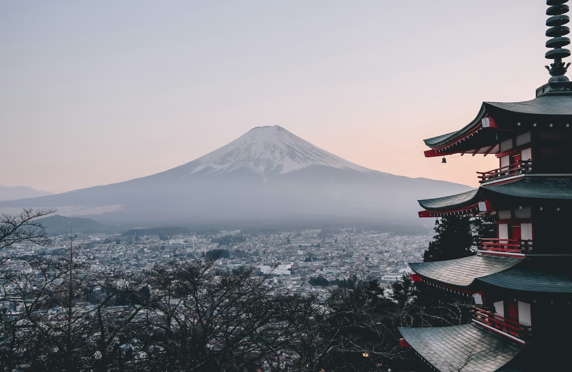 Mount Fuji above clouds